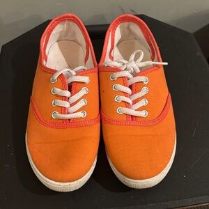 Orange Canvas Sneakers with White Laces
